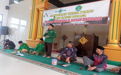 PCNU Medan Bersama YP Al-Maarif Sidoharjo Way Panji Gelar Kegiatan Santunan Anak Yatim